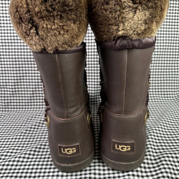 UGG Cottrell Moon Boot Chunky Cozy Snow Boots Stout Brown Women's Size 9 - Picture 4 of 7